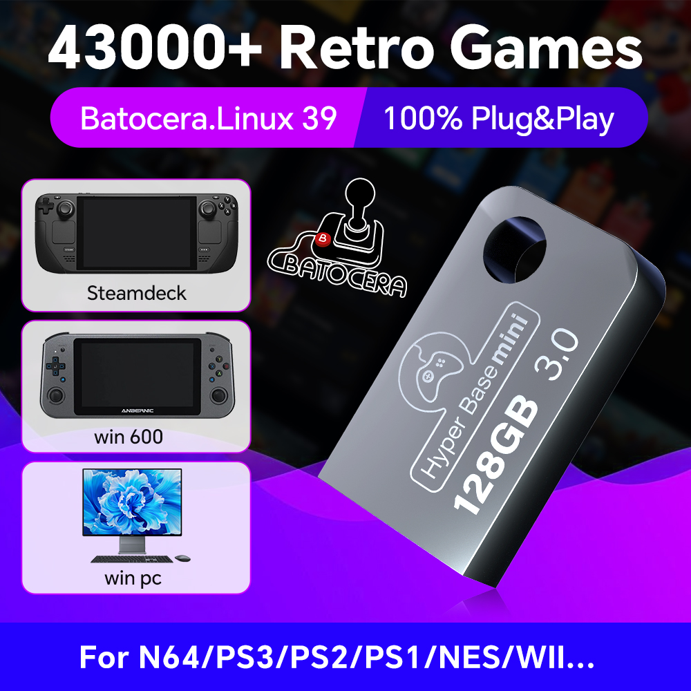 Batocera 128G USB Flash Drive  - đánh giá và giá Gaming Console Handheld Retro